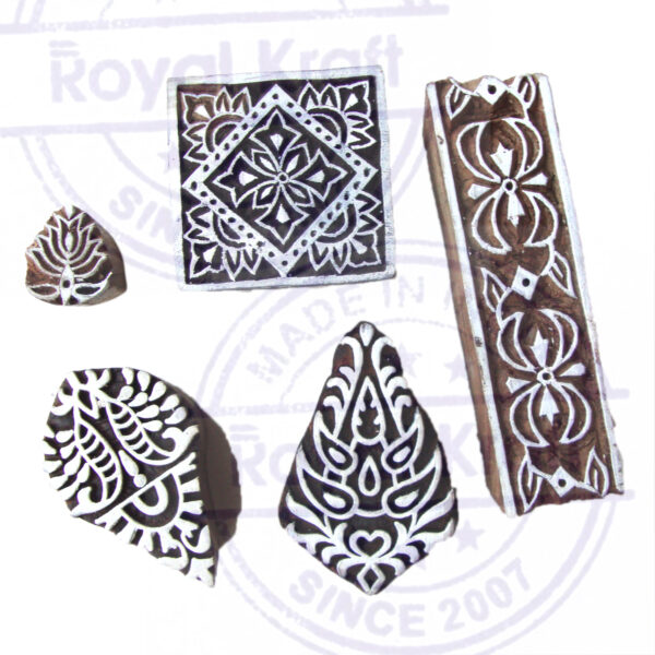 Floral Wooden Stamps - Set