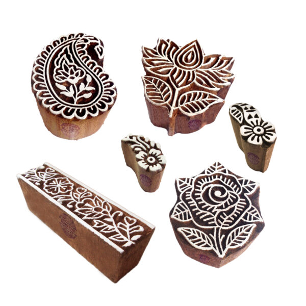 Floral Wooden Stamps - Set