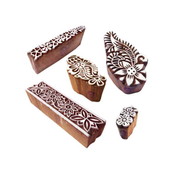 Floral Wooden Stamps - Set