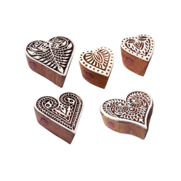 Heart Wooden Stamps - Set