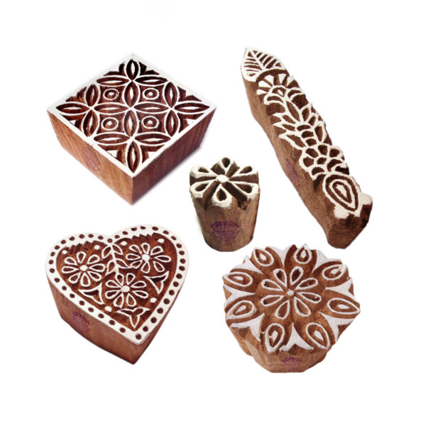 Floral Wooden Stamps - Set