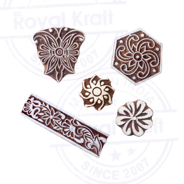 Floral Wooden Stamps - Set