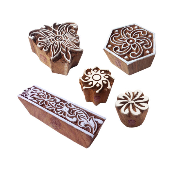 Floral Wooden Stamps - Set