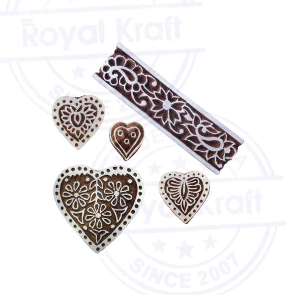 Heart Wooden Stamps - Set