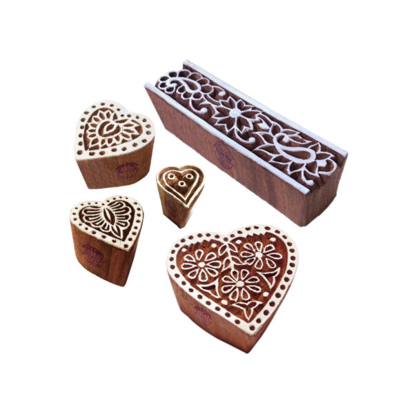 Heart Wooden Stamps - Set