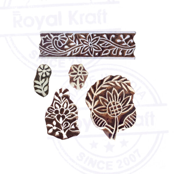 Floral Wooden Stamps - Set