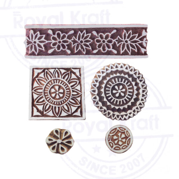 Floral Wooden Stamps - Set