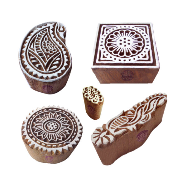 Floral Wooden Stamps - Set