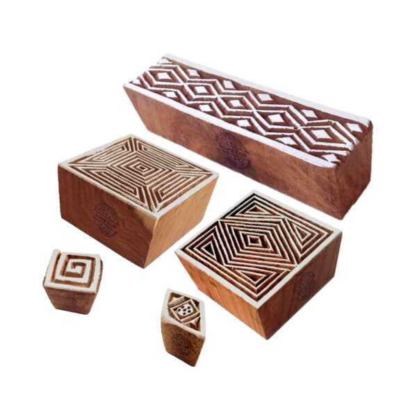 Square Wooden Stamps - Set