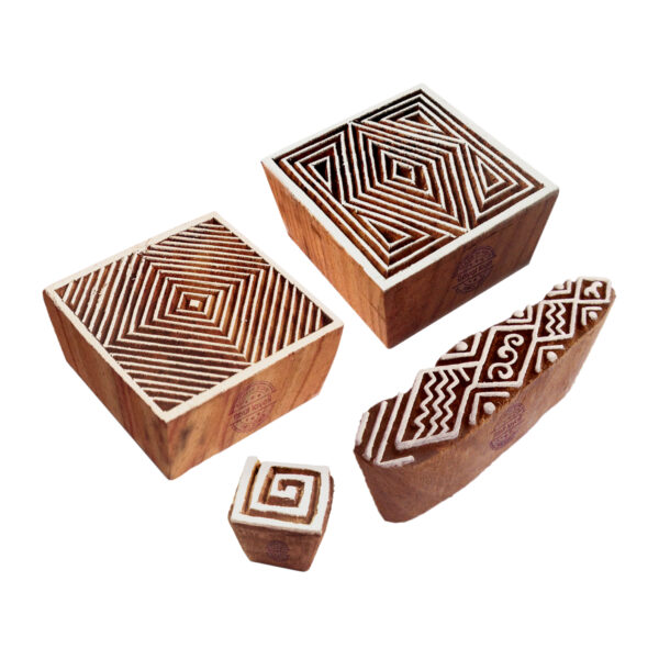 Square Wooden Stamps - Set