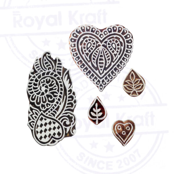 Heart Wooden Stamps - Set