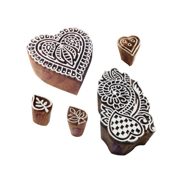 Heart Wooden Stamps - Set