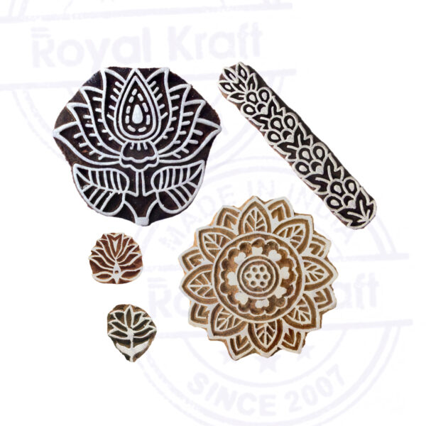 Floral Wooden Stamps - Set