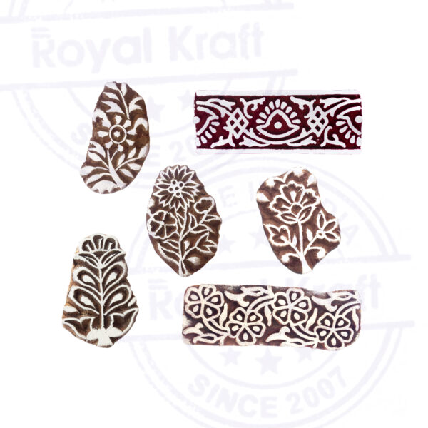 Floral Wooden Stamps - Set