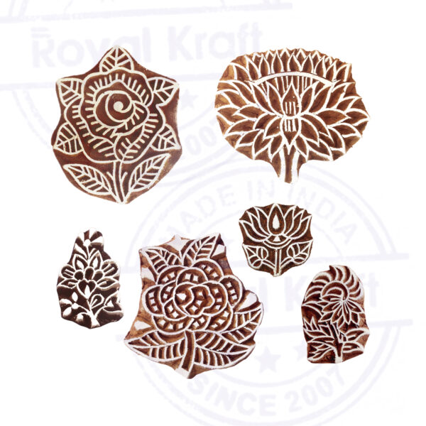 Floral Wooden Stamps - Set