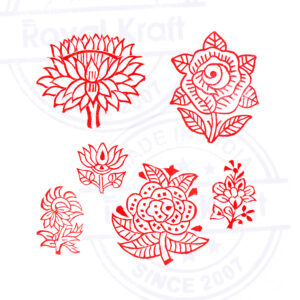 Floral Wooden Stamps - Set