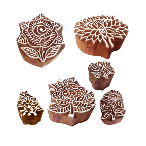 Floral Wooden Stamps - Set