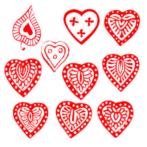 Heart Wooden Stamps - Set