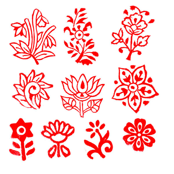 Floral Wooden Stamps - Set