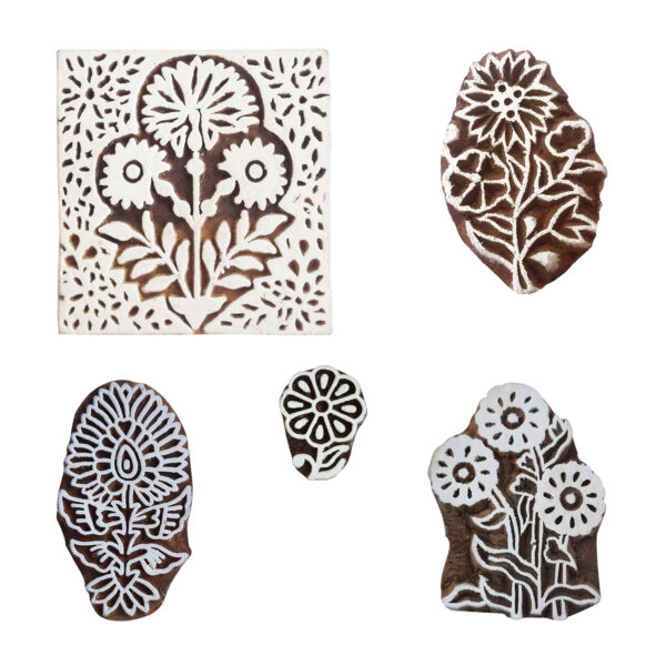 Floral Wooden Stamps - Set