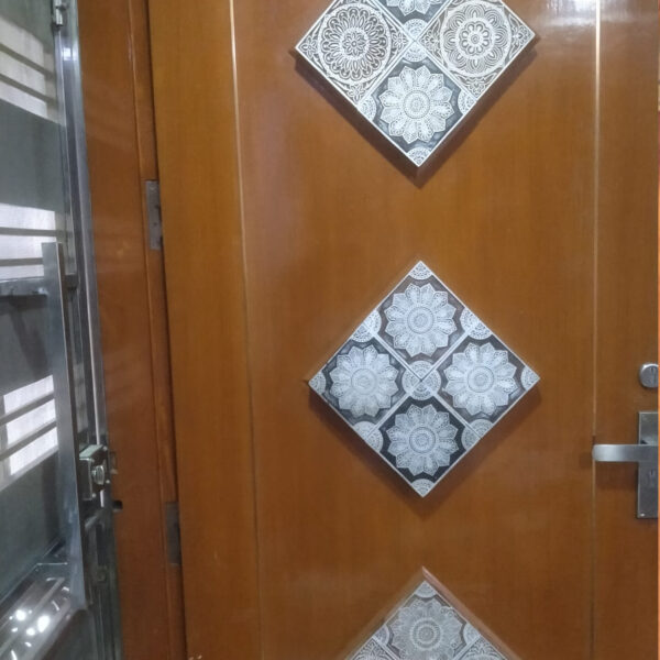 wooden block door frame